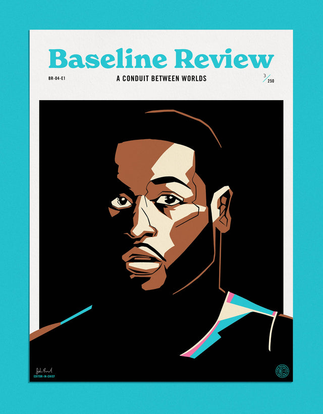 Cover for The Baseline Review story about Dwyane Wade. Story by Katie Heindl (Basketball Feelings). Supporting Illustration by Brian Butler (Show Drawn and Upperhand Art).