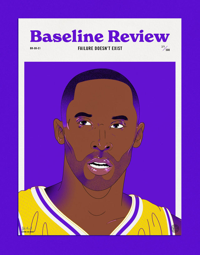 Cover for The Baseline Review story about Kobe Bryant. Story by Ben Taylor (Thinking Basketball). Illustration by Andrew Archer.